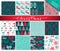 Collection of twelve hand drawn winter holidays seamless patterns