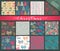 Collection of twelve hand drawn winter holidays seamless patterns