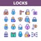 Collection Type Locks Elements Vector Icons Set
