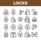 Collection Type Locks Elements Vector Icons Set