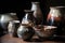 collection of unique and handcrafted pottery pieces, each with its own unique design