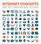 Collection of universal internet concept icons