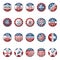 collection of usa election badges. Vector illustration decorative background design