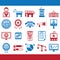 Collection of usa election icons. Vector illustration decorative design