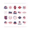 collection of usa independence day labels. Vector illustration decorative design