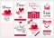 Collection of valentineâ€™s day background set with heart,letter,ribbon.Editable vector illustration for website, invitation,