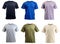 Collection of various blank men\\\'s t-shirt mockups, isolated on white background, transparency