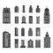 collection of various building silhouettes. Vector illustration decorative design