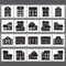 collection of various building silhouettes. Vector illustration decorative design