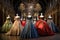 A collection of various dresses beautifully showcased in a store for customers to admire and choose from, A Victorian-era royal