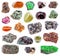 Collection of various Garnet mineral gem stones