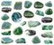 Collection of various Jade mineral gem stones