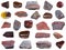 Collection of various Jaspillite stones isolated