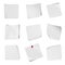 Collection of various leaflet blank white paper on white background.