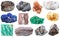 Collection of various mineral rocks and stones