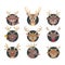 Collection of various reindeer portrait avatars