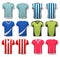 Collection of various soccer jerseys.