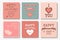 Collection of vector beautiful Happy Valentines Day cards - hand drawn design. Creative cute backgrounds