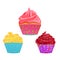 Collection of vector cupcakes, muffins