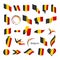 Collection of vector flags of Belgium