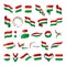 Collection of vector flags of Hungary