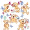 Collection of vector hand drawn cartoon bears for childish design