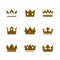 Collection of vector icons. Shape of Crowns