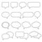 A collection of vector illustrations of blank chat bubbles