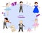 Collection of vector images on the theme of the theater: ballerinas, conductor, singers and musicians