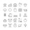 Collection of vector line agriculture and farming web icons