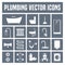 Collection of vector plumbing icons in set