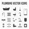 Collection of vector plumbing symbols and icons