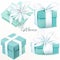 Collection of vector realistic gift boxes