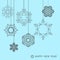 Collection of vector snowflakes