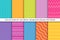 Collection of vector striped seamless patterns. Textile zigzag texture. Bright colorful backgrounds