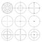 Collection of vector targets, Different crosshair icons