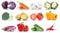 Collection of vegetables bell pepper tomatoes carrots broccoli f