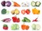 Collection of vegetables bell pepper tomatoes carrots lettuce fr