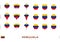 Collection of the Venezuela flag in different shapes and with three different effects