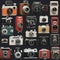 A collection of vintage cameras from different eras, each with its own unique charm