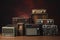 Collection of vintage radios: collectibles and entertainment concept