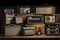 Collection of vintage radios: collectibles and entertainment concept