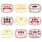 Collection of vintage retro bakery labels with bread,pretze