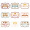 Collection of vintage retro bakery logo labels bread,pretze