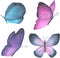 A collection of watercolour butterflies, scalable vector drawings