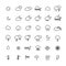 Collection of weather line icons on white background. Vector ill