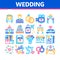 Collection Wedding Vector Thin Line Icons Set