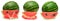 Collection whole watermelon and slices isolated on a white background
