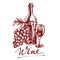 Collection wine hand drawn vector llustration sketch