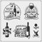 Collection of Wine shop vintage emblems, labels, badges and design elements.
